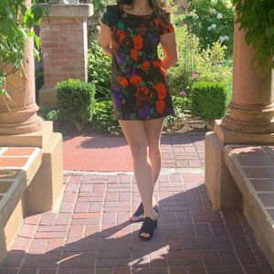 Milly Floral Watercolor Mini Cocktail Shift Dress Size 8